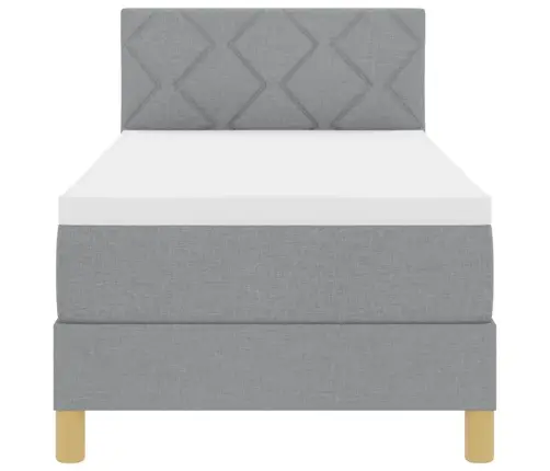 Kastītes Atsperu Gulta Ar Matraci Gaiši Pelēks 80X200 Cm Audums Vidaxl