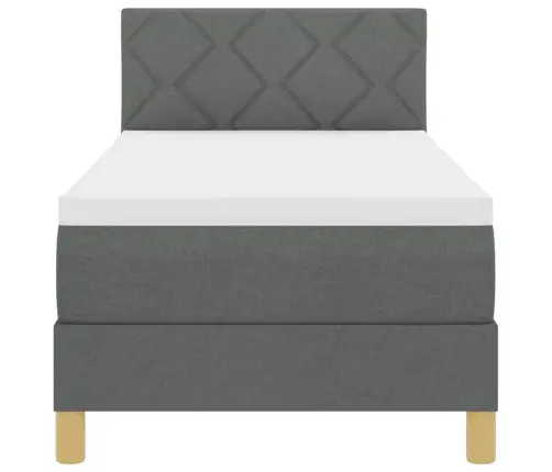 Gultas Pavasaris Ar Matraci Tumši Pelēks 80X200 Cm Audums Vidaxl