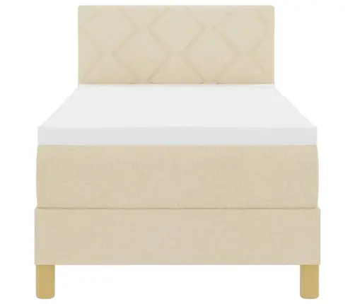 Kastes Atsperu Gulta Ar Matraci Krēmkrāsā 80X200 Cm Audums Vidaxl