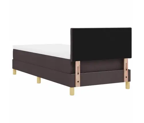 Kontinentālā Gulta Ar Matraci Tumši Brūna 90 X 190 Cm Audums Vidaxl