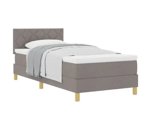 Kontinentālā Gulta Ar Matraci Pelēkbrūna 90 X 200 Cm Audums Vidaxl