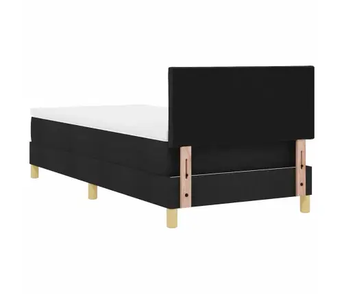 Kastīšu Gulta Ar Matraci Melns 100X200 Cm Audums Vidaxl