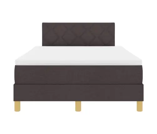 Kontinentālā Gulta Ar Matraci Tumši Brūna 120 X 190 Cm Audums Vidaxl