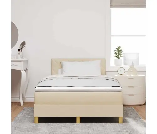 Kontinentālā Gulta Ar Matraci Krēmkrāsa 120 X 190 Cm Audums Vidaxl