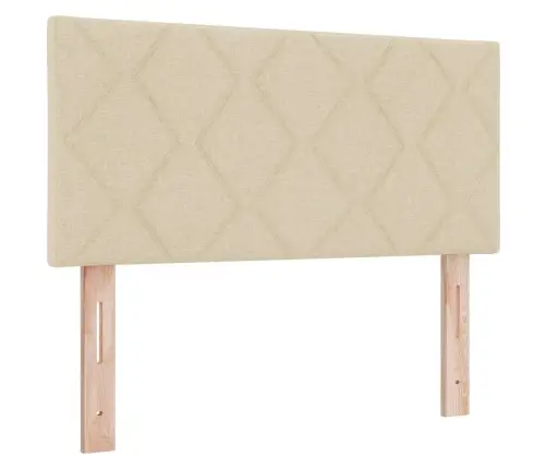 Kontinentālā Gulta Ar Matraci Krēmkrāsa 120 X 190 Cm Audums Vidaxl