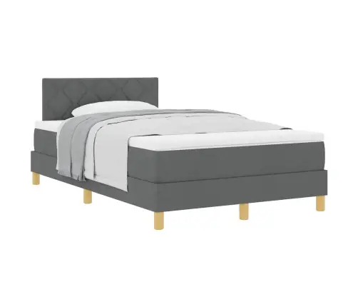 Kiemas Lova Su Čiužiniu Tamsiai Pilka 120 X 200 Cm Audinys