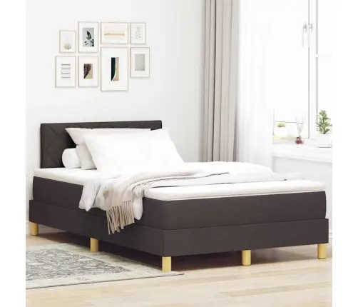 Kastes Atsperu Gulta Ar Matraci Tumši Brūnā Krāsā 120X200 Cm Audums Vidaxl