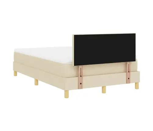 Gultas Atsperu Gulta Ar Matrača Krēmkrāsā 120X200 Cm Audums Vidaxl