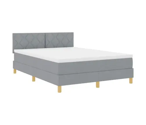 Piekare Gulta Ar Matraci Gaiši Pelēka 140X190 Cm Audums Vidaxl