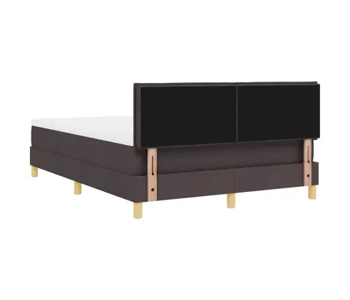 Box Spring Gulta Ar Matraci Tumšbrūns 140X190 Cm Audums Vidaxl