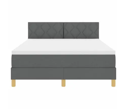 Kastītes Gulta Ar Matraci Tumši Pelēka 160X200 Cm Audums Vidaxl