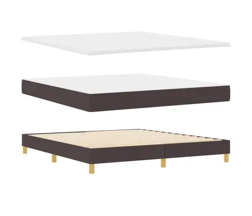Kastes Pavasara Gulta Ar Matraci Tumši Brūna 180X200 Cm Audums Vidaxl