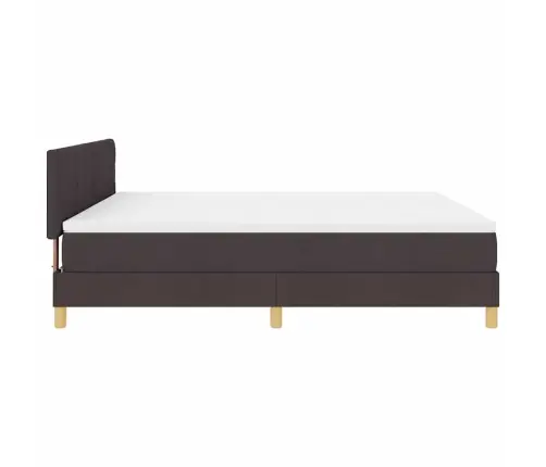 Kastes Pavasara Gulta Ar Matraci Tumši Brūna 180X200 Cm Audums Vidaxl