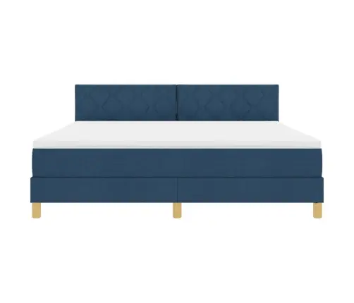 Kastes Atsperes Gulta Ar Matraci Zila 180X200 Cm Audums Vidaxl