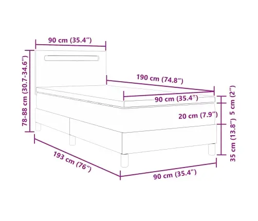 Gultas Rāmis Ar Matraci Melna 90 X 190 Cm Mākslīgā Āda Vidaxl