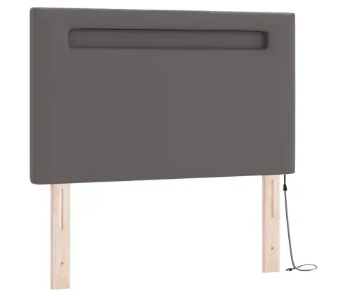 Gultas Rāmis Ar Matraci Pelēka 90 X 190 Cm Mākslīgā Āda Vidaxl