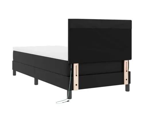 Gultas Rāmis Ar Matraci Melna 90 X 200 Cm Mākslīgā Āda Vidaxl