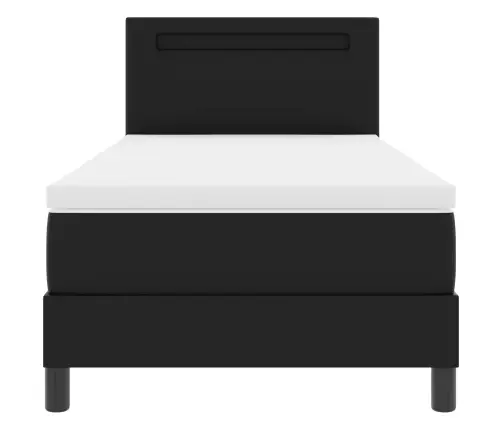 Gultas Rāmis Ar Matraci Melna 90 X 200 Cm Mākslīgā Āda Vidaxl