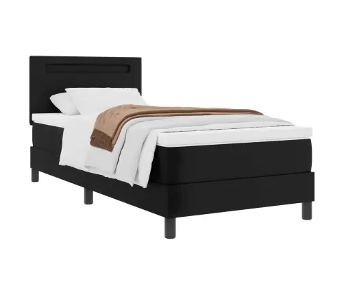 Gultas Rāmis Ar Matraci Melna 90 X 200 Cm Mākslīgā Āda Vidaxl