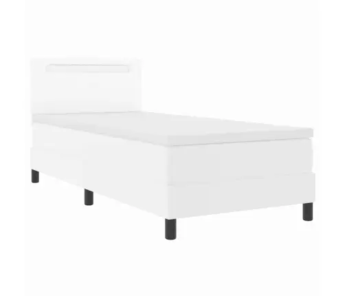 Kiemas Lova Su Čiužiniu Balta 90 X 200 Cm Dirbtinė Oda