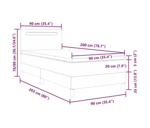 Kiemas Lova Su Čiužiniu Kapučino 90 X 200 Cm Dirbtinė Oda