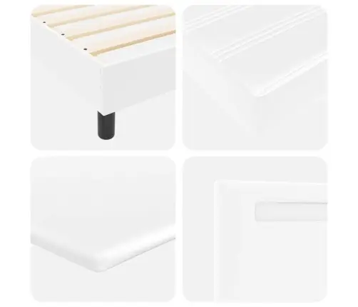 Gultas Rāmis Ar Matraci Balts 100 X 200 Cm Mākslīgā Āda Vidaxl