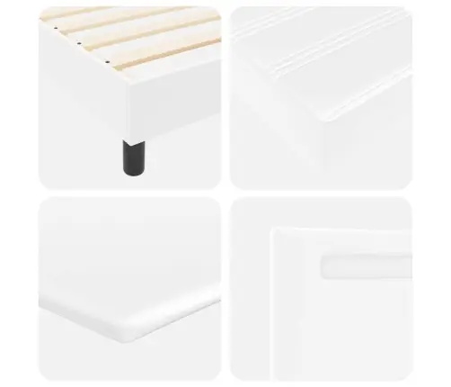 Gultas Rāmis Ar Matraci Balts 100 X 200 Cm Mākslīgā Āda Vidaxl