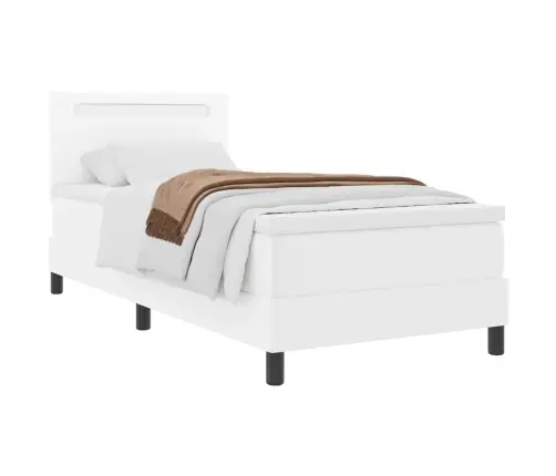 Gultas Rāmis Ar Matraci Balts 100 X 200 Cm Mākslīgā Āda Vidaxl