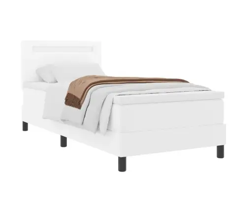 Gultas Rāmis Ar Matraci Balts 100 X 200 Cm Mākslīgā Āda Vidaxl