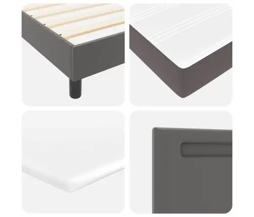 Voodiraam Madratsiga Madratsiga Hall 100 X 200 Cm Kunstnahk