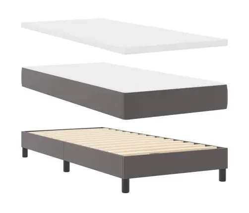 Voodiraam Madratsiga Madratsiga Hall 100 X 200 Cm Kunstnahk