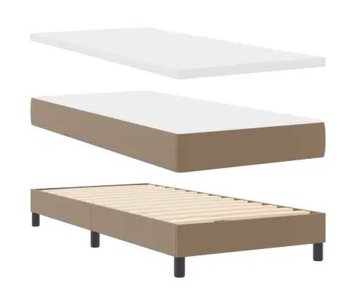 Gultas Rāmis Ar Matraci Cappuccino Krāsā, 100 X 200 Cm, No Mākslīgās Ādas Vidaxl