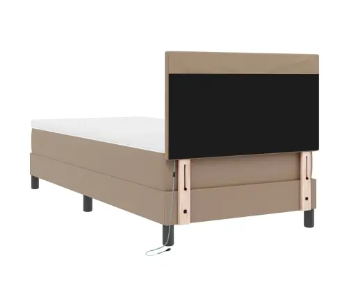 Gultas Rāmis Ar Matraci Cappuccino Krāsā, 100 X 200 Cm, No Mākslīgās Ādas Vidaxl