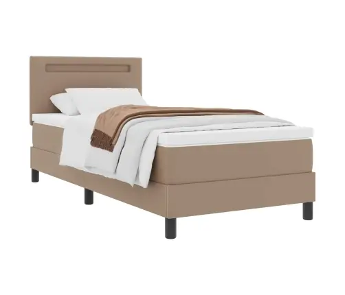 Gultas Rāmis Ar Matraci Cappuccino Krāsā, 100 X 200 Cm, No Mākslīgās Ādas Vidaxl