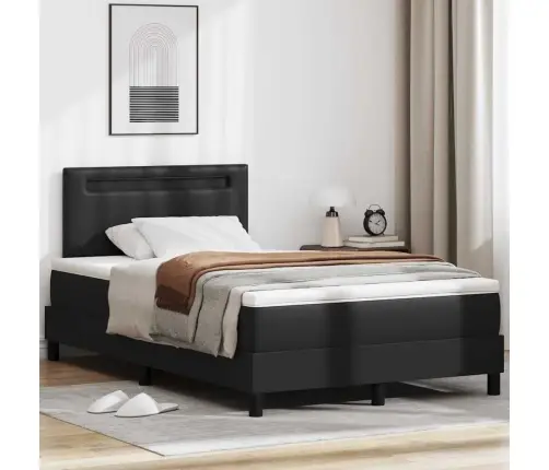 Voodiraam Madratsiga Madratsiga Must 120 X 190 Cm Kunstnahk