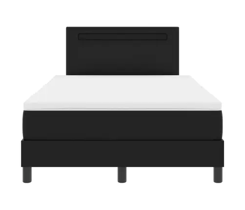 Gultas Rāmis Ar Matraci Melna 120 X 190 Cm Mākslīgā Āda Vidaxl