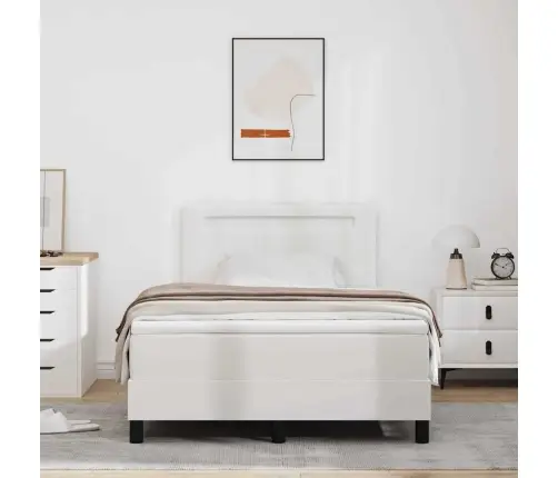 Gultas Rāmis Ar Matraci, Balts, Mazs Divguļamais, Mākslīgā Āda. Vidaxl