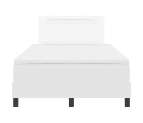 Gultas Rāmis Ar Matraci, Balts, Mazs Divguļamais, Mākslīgā Āda. Vidaxl