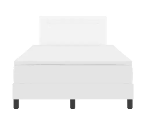 Gultas Rāmis Ar Matraci, Balts, Mazs Divguļamais, Mākslīgā Āda. Vidaxl