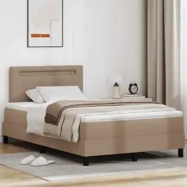 Gultas Rāmis Ar Matraci Kapučīno 120 X 190 Cm Mākslīgā Āda Vidaxl