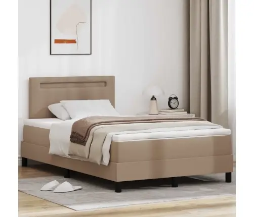 Gultas Rāmis Ar Matraci Kapučīno 120 X 190 Cm Mākslīgā Āda Vidaxl