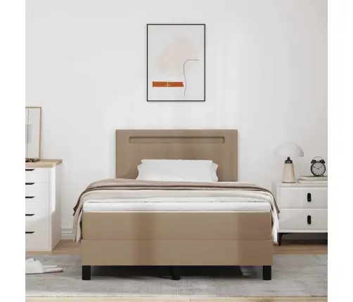 Gultas Rāmis Ar Matraci Kapučīno 120 X 190 Cm Mākslīgā Āda Vidaxl