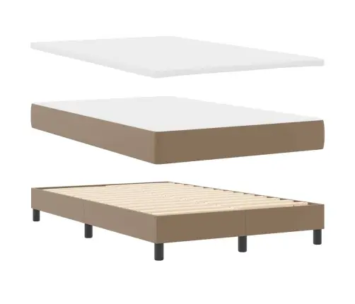 Gultas Rāmis Ar Matraci Kapučīno 120 X 190 Cm Mākslīgā Āda Vidaxl