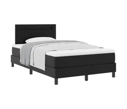 Box Spring Gulta Ar Matraci Melnā Krāsā, 120 X 200 Cm, Mākslīgā Āda Vidaxl