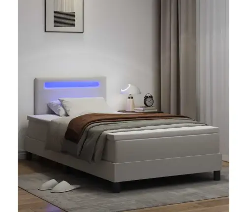 Gultas Rāmis Ar Matraci Balts 120 X 200 Cm Mākslīgā Āda Vidaxl