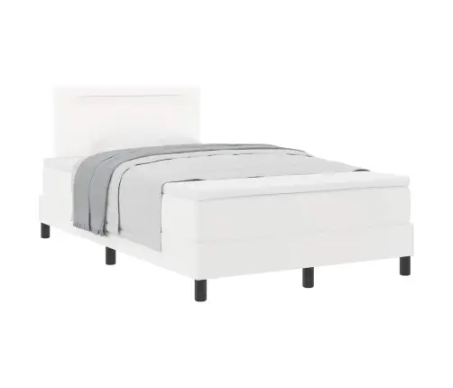 Gultas Rāmis Ar Matraci Balts 120 X 200 Cm Mākslīgā Āda Vidaxl
