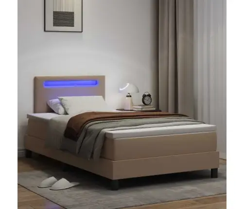 Gultas Rāmis Ar Matraci Kapučīno 120 X 200 Cm Mākslīgā Āda Vidaxl