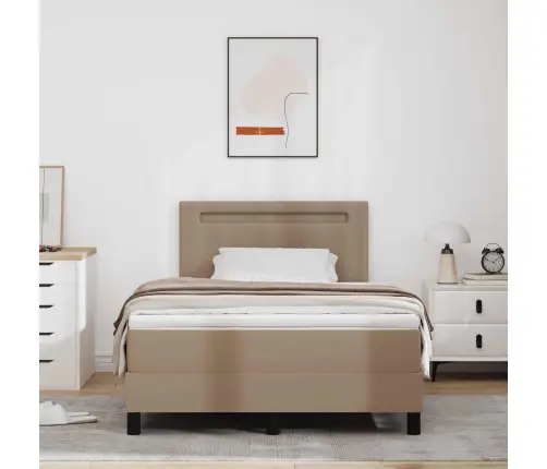 Gultas Rāmis Ar Matraci Kapučīno 120 X 200 Cm Mākslīgā Āda Vidaxl