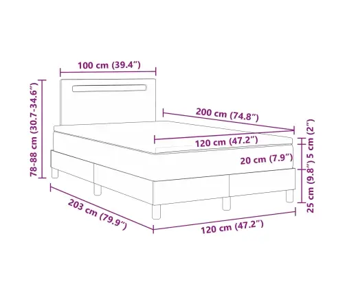 Gultas Rāmis Ar Matraci Kapučīno 120 X 200 Cm Mākslīgā Āda Vidaxl