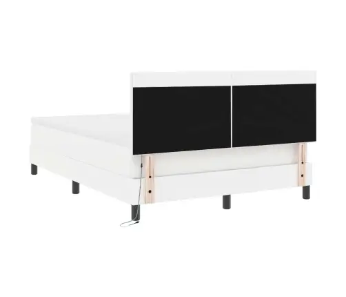 Voodiraam Madratsiga Madratsiga Valge 140 X 190 Cm Kunstnahk